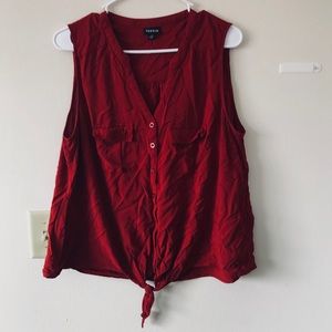 Red tie front torrid shirt